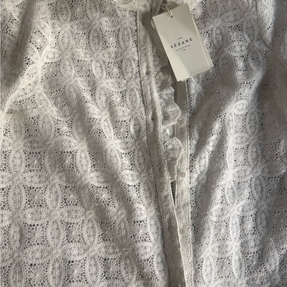 Sezane Ecru Lace Blouse  + Sezane Line Bag - Picture 6 of 8